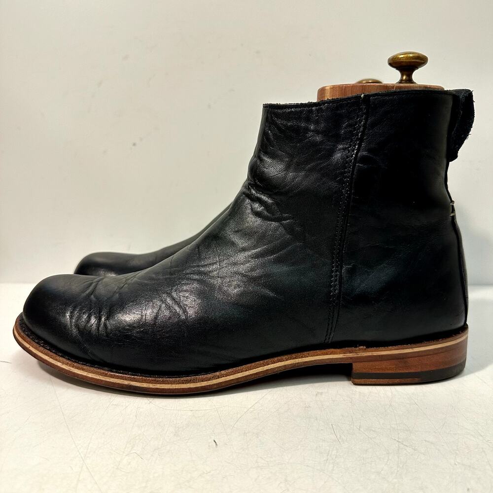 NEW HEELS Rancourt & Co x Helm Pablo Zip Moto Ankle Boot Black Horween USA 11 D